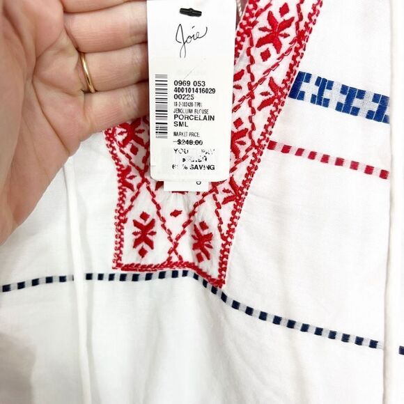 Joie Jenollina Embroidered Top Womens Embroidered Ladies Small New - Picture 6 of 13